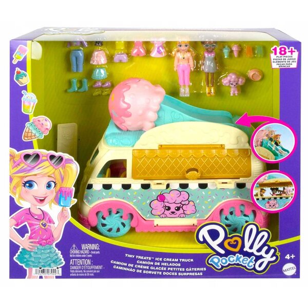 Polly Pocket Моден мобилен комплект за сладолед с аксесоари и кукли