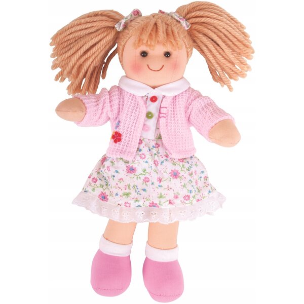 Lalcka Paulina Bigjigs Toys 28 cm mit Stoffkleidung, perfekt für Kinder