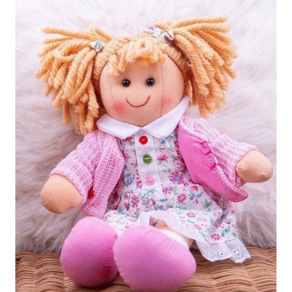 Lalcka Paulina Bigjigs Toys 28 cm mit Stoffkleidung, perfekt für Kinder