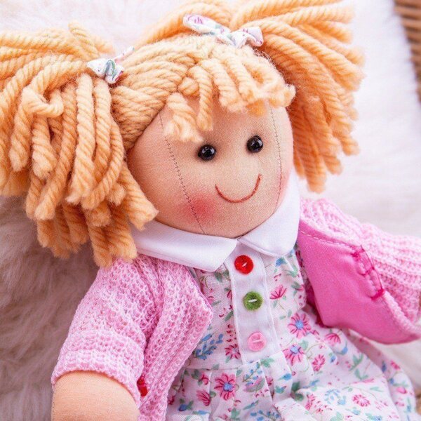 Lalcka Paulina Bigjigs Toys 28 cm mit Stoffkleidung, perfekt für Kinder