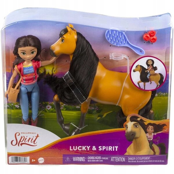 Mattel Mustang Spirit of Freedom Lucky con cavallo Spirit e accessori 19 cm