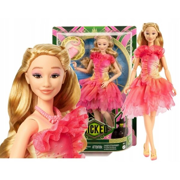 Bambola Glinda Wicked Mattel con Vestito Ombre e Accessori per Bambini 3+