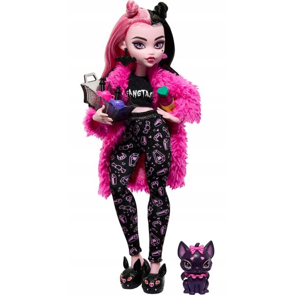 Bambola Monster High Draculaura Creepover Party 29 cm con Accessori da Sonno