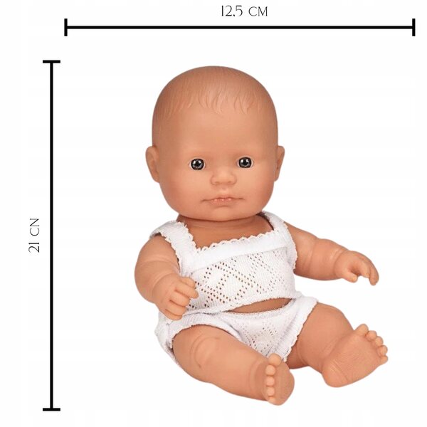 Miniland Europäische Puppe 21 cm – die perfekte Erstlingspuppe für Kinder ab 10 Monaten