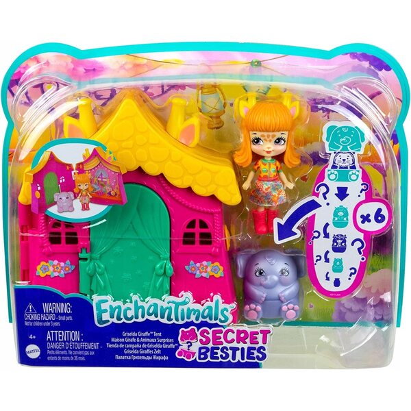 Enchantimals Chatka Domok Griselda Giraffenpuppe mit Überraschungen und Zubehör