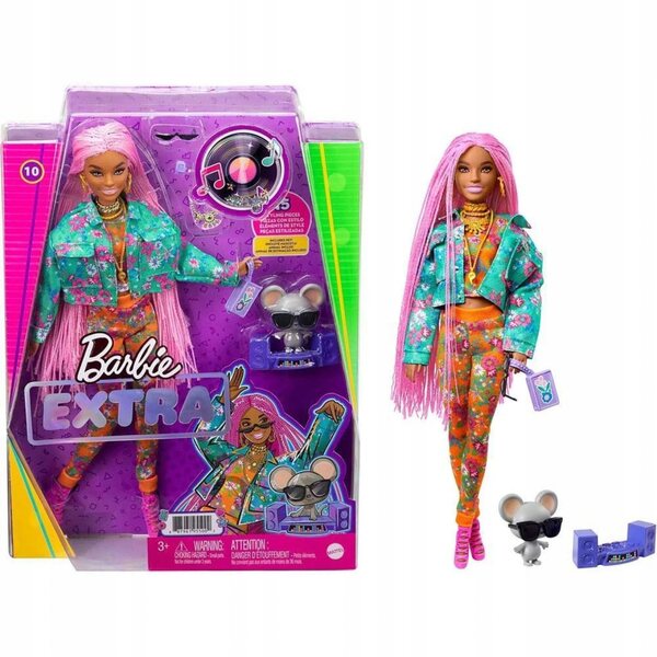 Barbie Extra Fashion mit Accessoires und Maskottchen, 7,3 cm große Puppe