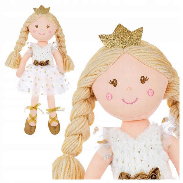 Bambola morbida Principessa dorata Smily Play 38 cm – perfetta per coccole e giochi