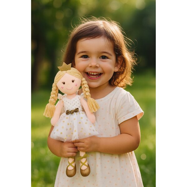 Bambola morbida Principessa dorata Smily Play 38 cm – perfetta per coccole e giochi