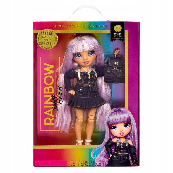 Rainbow High Junior Avery Styles Fashion Кукла с аксесоари за деца 4+