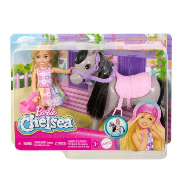 Barbie Chelsea mit Kucyk, realistisches und lustiges Spielzeugset für Kinder ab 3 Jahren