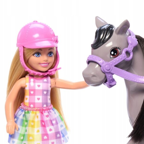 Barbie Chelsea mit Kucyk, realistisches und lustiges Spielzeugset für Kinder ab 3 Jahren