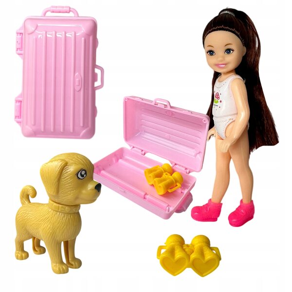Set di Bambole Famiglia con Ken, Bambina, Accessori e Cagnolino - Gioco Educativo