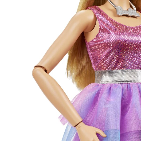 Große, 71 cm große, blonde Mattel-Barbie-Puppe mit rosa Kleid und Accessoires