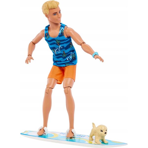 Barbie Ken HPT50 Surfer mit Brett und Zubehör – Sommerspiel für Kinder