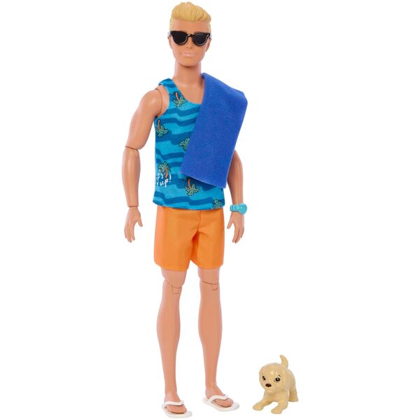 Barbie Ken HPT50 Surfer mit Brett und Zubehör – Sommerspiel für Kinder