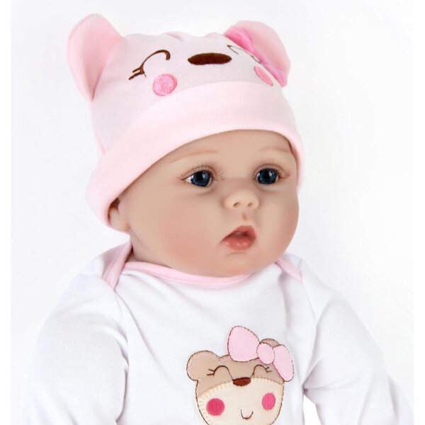 Bambola Reborn Baby Girl 55 cm Realistica in Silicone Morbido con Accessori