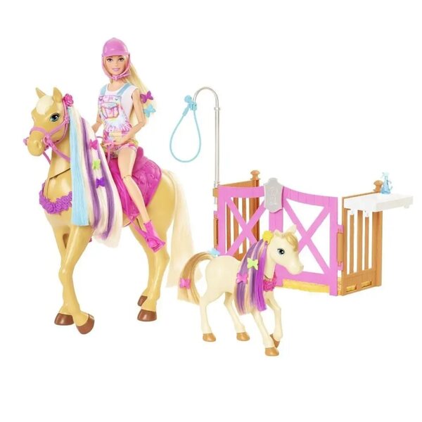 Barbie-Pferde-Styling- und Pflegeset mit Zubehör für Kinder ab 3 Jahren