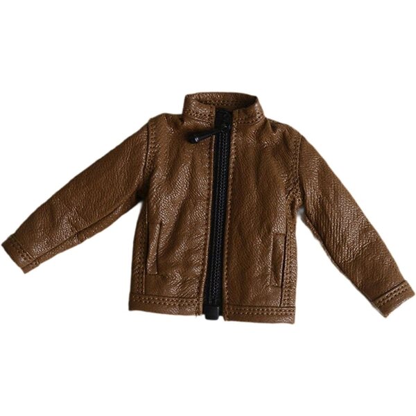 1:12 Braune Kunstlederjacke für Puppen und Actionfiguren – Elegantes und realistisches Accessoire