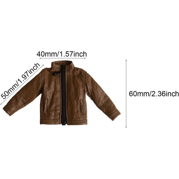 1:12 Braune Kunstlederjacke für Puppen und Actionfiguren – Elegantes und realistisches Accessoire