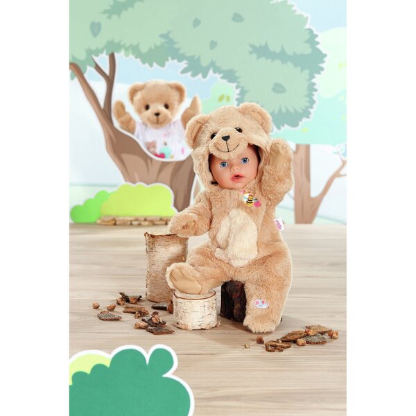 Baby Born Bärenkostüm 43 cm Beige mit weicher und bequemer Kapuze