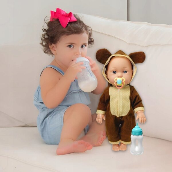 Interaktive Maja-Puppe mit Geräuschen, Getränken, Natursekt, mit Flasche und Schnuller