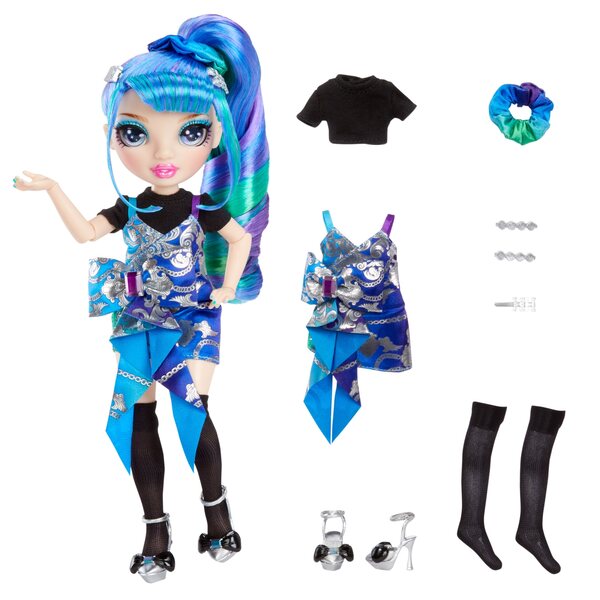 Bambola MGA Rainbow High Junior Holly De'Vious con accessori e abbigliamento scuola 24 cm