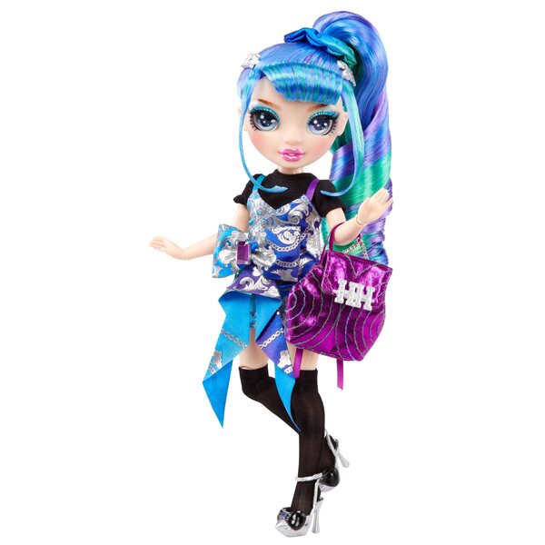 Bambola MGA Rainbow High Junior Holly De'Vious con accessori e abbigliamento scuola 24 cm