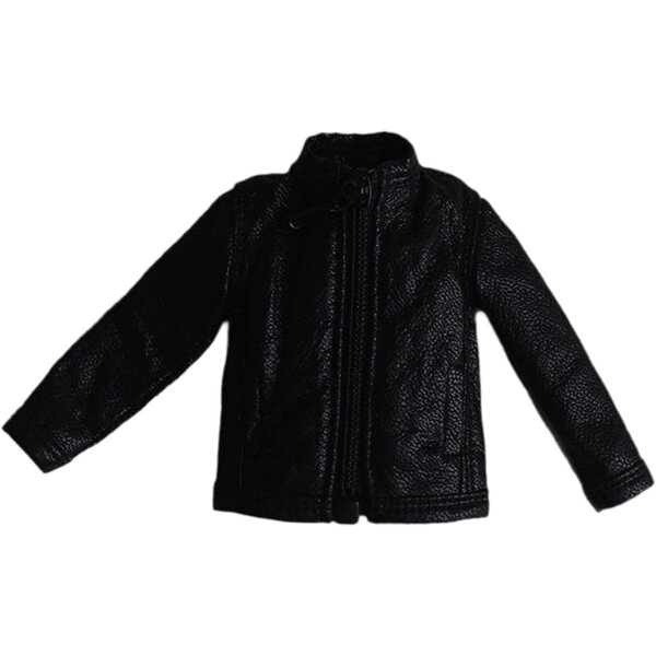 Giacca in similpelle 1/12 per bambola, stile robusto, nero elegante