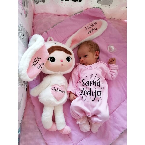 Cremefarbener Hase 48 cm Metoo personalisiert mit Namen für Babys und Kinder