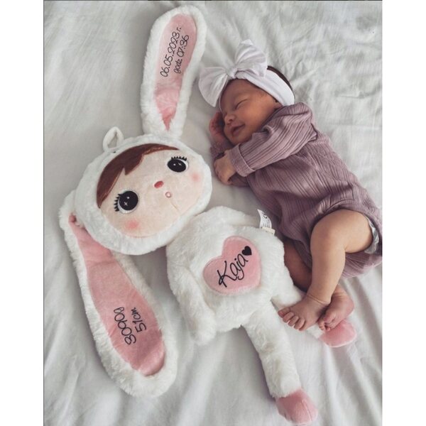 Cremefarbener Hase 48 cm Metoo personalisiert mit Namen für Babys und Kinder
