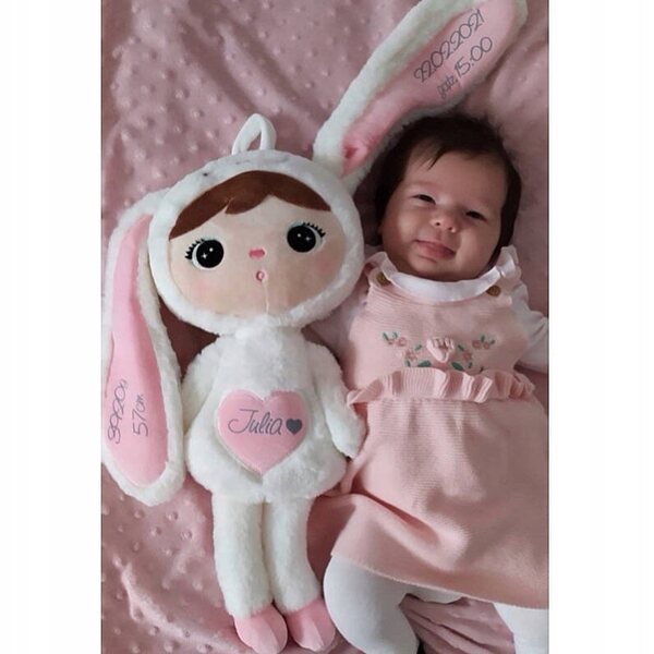 Cremefarbener Hase 48 cm Metoo personalisiert mit Namen für Babys und Kinder