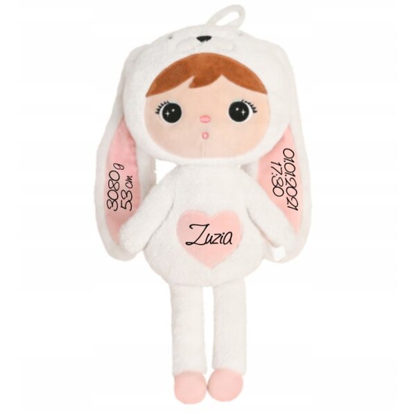 Cremefarbener Hase 48 cm Metoo personalisiert mit Namen für Babys und Kinder