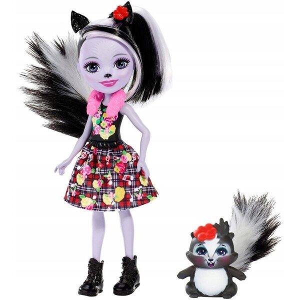 Enchantimals Salbei-Stinktier mit Tierkaper – Puppe und Rucksack für Kinder