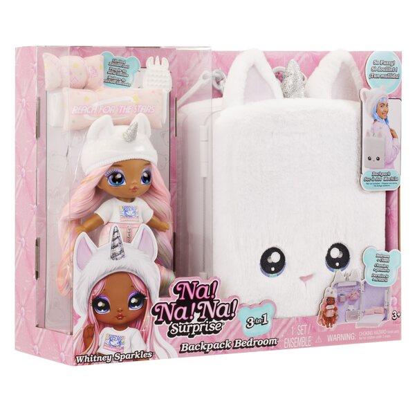 Na Na Na Surprise 3-in-1-Rucksack mit Schlafzimmer und Zubehör Whitney 32 cm