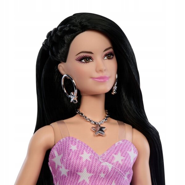 Barbie Deluxe Style mit rosa Sternenkleid und offenem Haar 29 cm