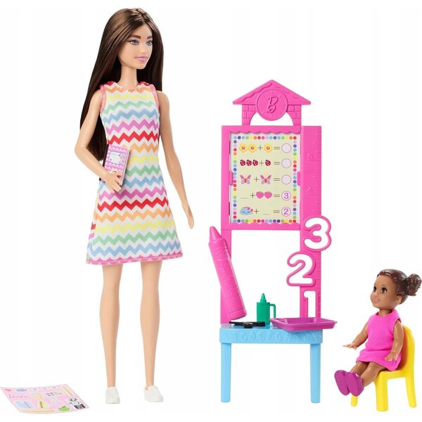 Lalka modowa Barbie I Can Be Nauczycielka 2 lalki i akcesoria