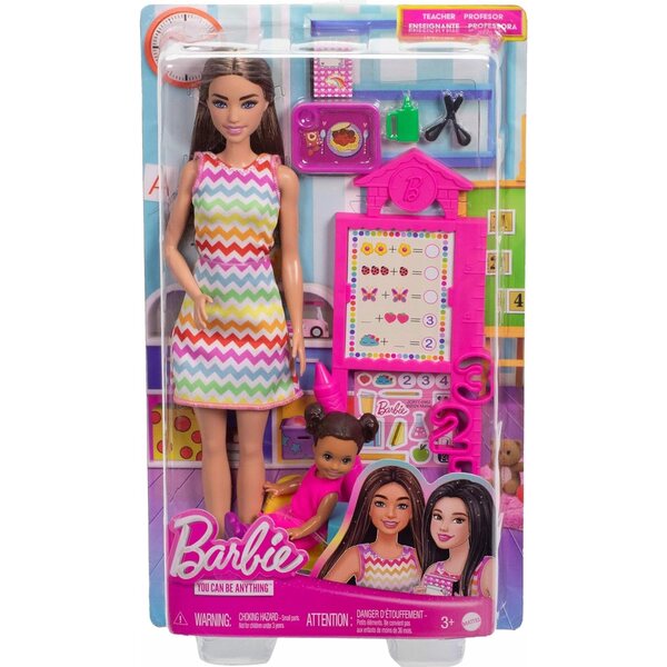 Lalka modowa Barbie I Can Be Nauczycielka 2 lalki i akcesoria