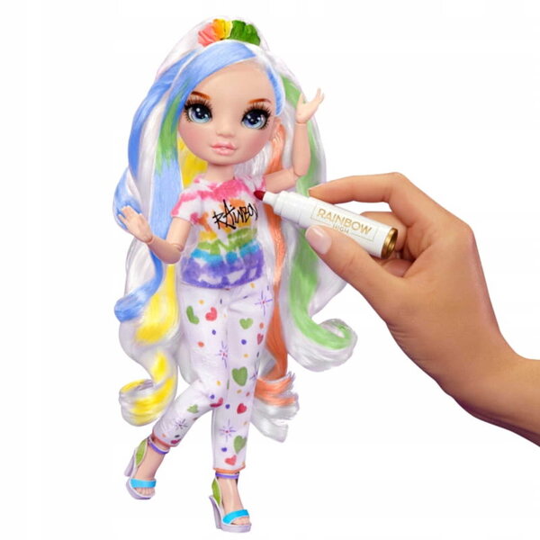 Bambola Rainbow High Color & Create con accessori e pennarelli lavabili