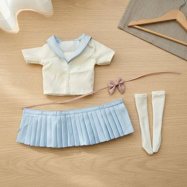 JK Style Outfit 1/6 Puppe – Faltenrock und schwarzes Oberteil für Sammler