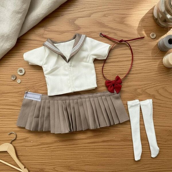 JK Style Outfit 1/6 Puppe – Faltenrock und schwarzes Oberteil für Sammler