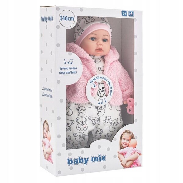 Mówiąca i śpiewająca po polsku lalka Baby Mix Michalinka 46 cm