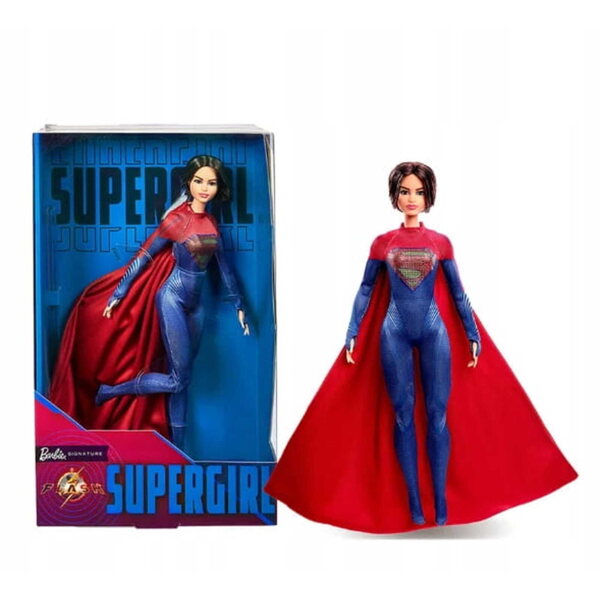 Barbie Supergirl DC Flash Mattel Sammlerpuppe mit rotem Umhang