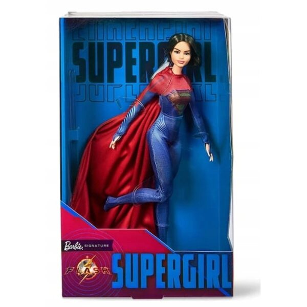 Barbie Supergirl DC Flash Mattel Sammlerpuppe mit rotem Umhang