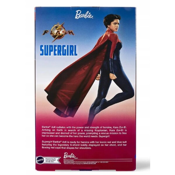 Barbie Supergirl DC Flash Mattel Sammlerpuppe mit rotem Umhang