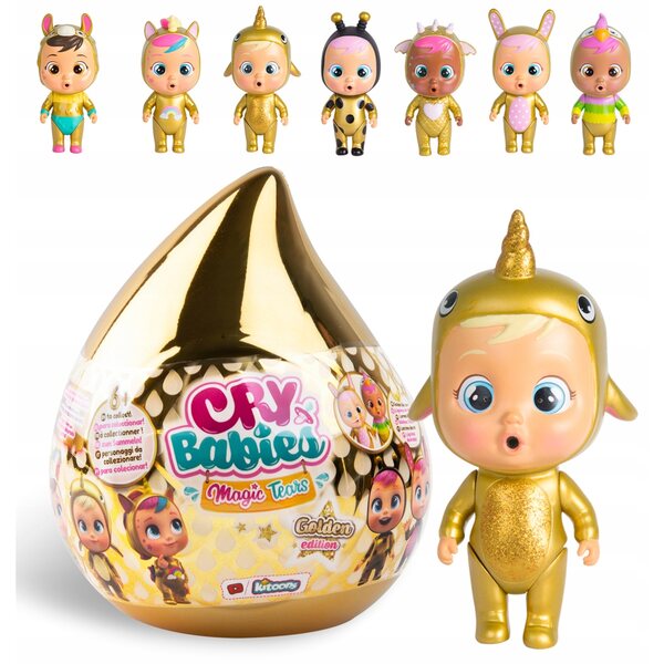 Cry Babies Magic Tears Golden Edition: überraschte Puppe mit goldenen Accessoires