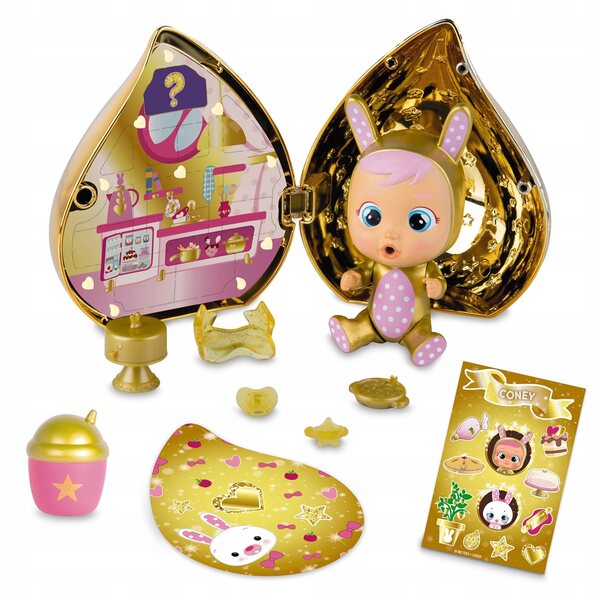 Cry Babies Magic Tears Golden Edition: überraschte Puppe mit goldenen Accessoires