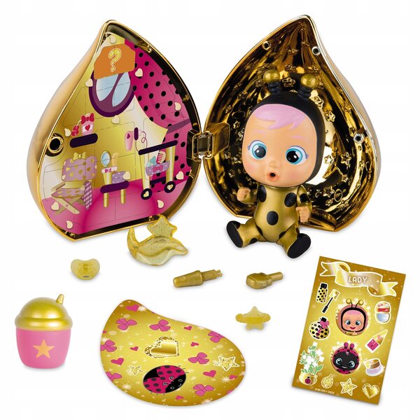 Cry Babies Magic Tears Golden Edition: überraschte Puppe mit goldenen Accessoires