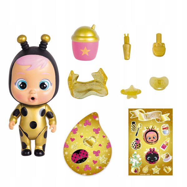 Cry Babies Magic Tears Golden Edition: überraschte Puppe mit goldenen Accessoires