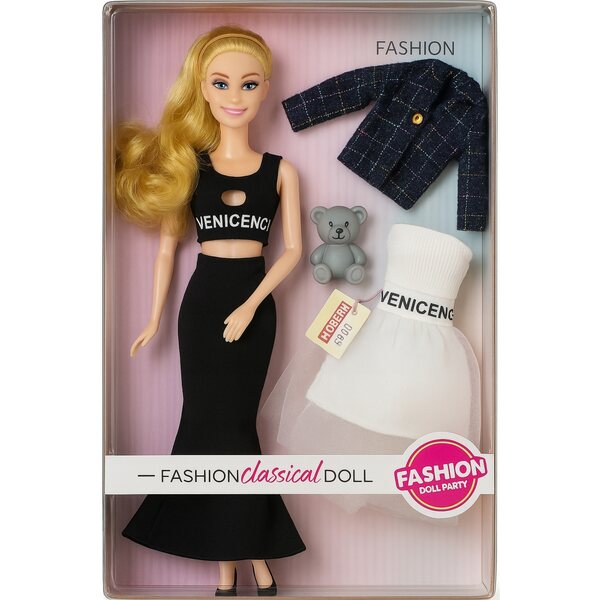 Emily Fashion Black bambola - bambola moda con accessori e articolazioni mobili 29 cm