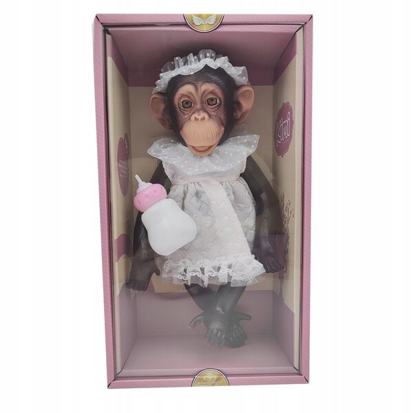 Peluche scimmia scimpanzé per bambini 32 cm - giocattolo realistico in vestiti